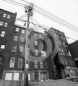 Old brick industrial building, Augusta, Maine, USA photo